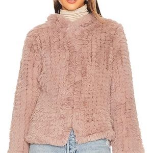 Cozy Fluffy Faux Fur Heartloom Jacket Off White Zip Front Size XS